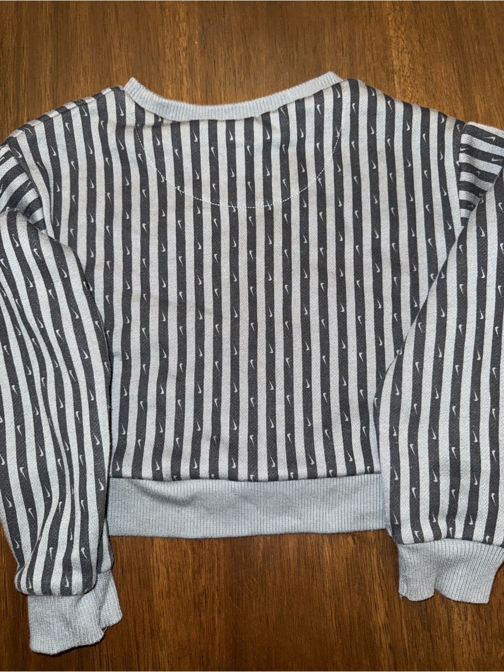 Nike Black & Gray Striped Kids Crewneck Sweatshirt - Picture 3 of 3